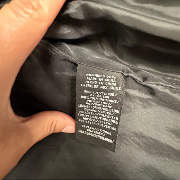 MEMBERS ONLY |  Faux Leather Biker Jacket | Black | Size: S - Picture 9 of 10